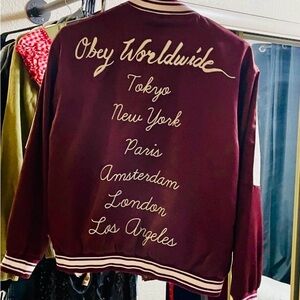 Obey Silk Bomber Jacket XS